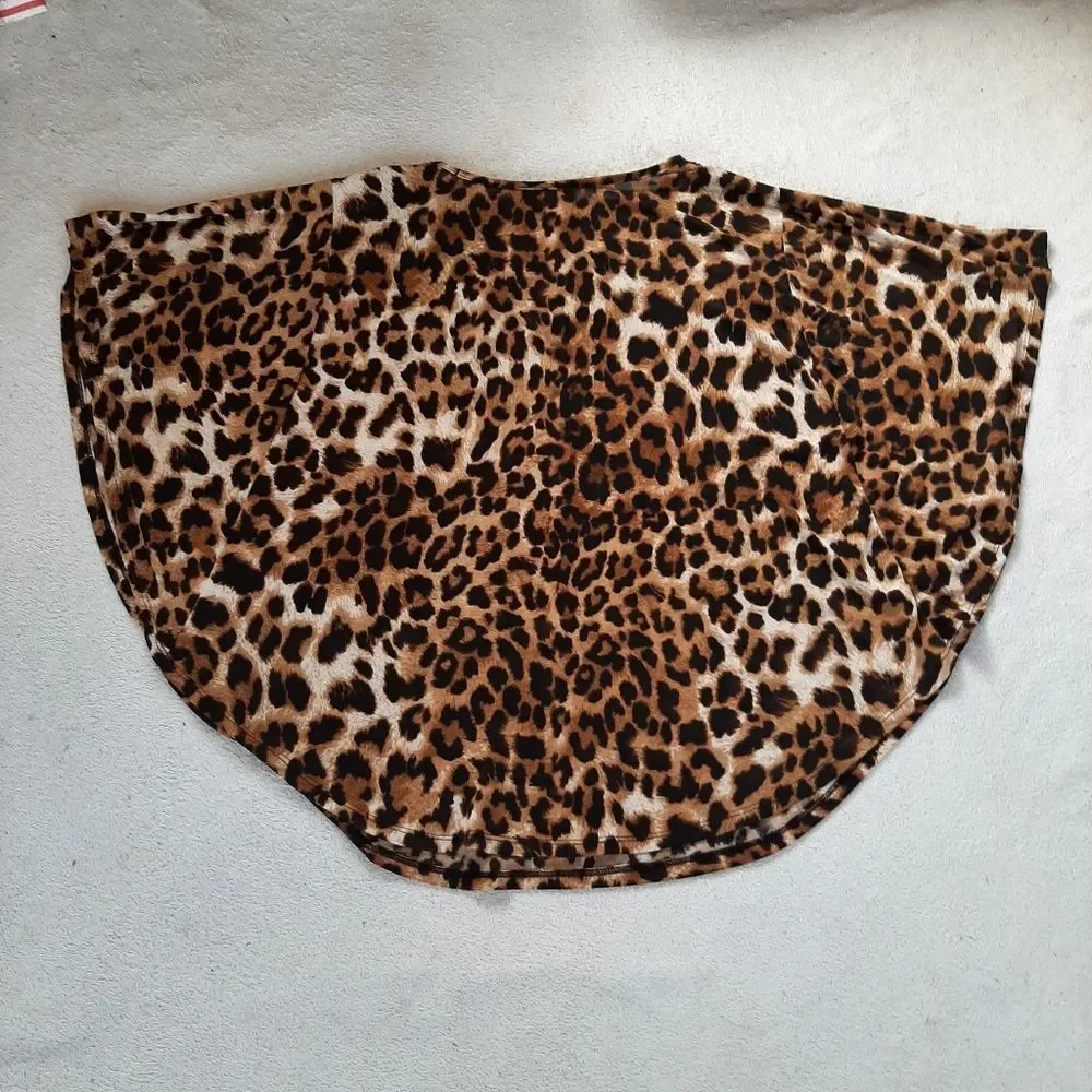 Lavish Animal Print Poncho Tunic Shirt Size M - Picture 2 of 14